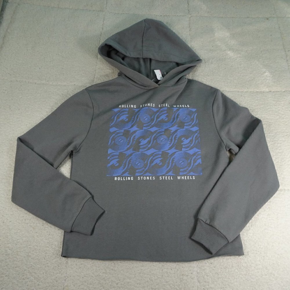 Gray Rolling Stones Steel Wheels Gray Hoodie XS